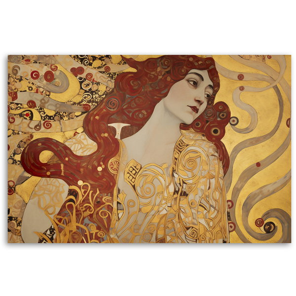 Kunstdruck auf Leinwand 'Klimt's Fiery Muse'