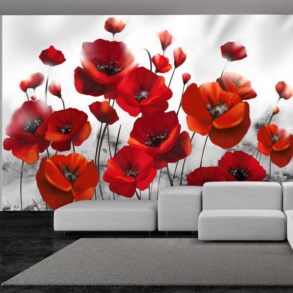 Papier peint autocollant 'Glowing poppies'