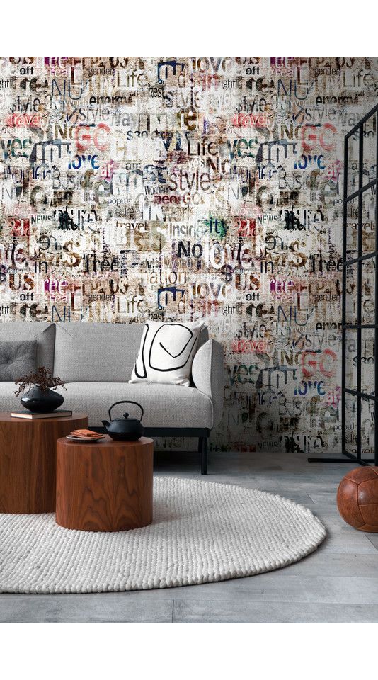 Ταπετσαρία 'Text Collage' 159x280cm