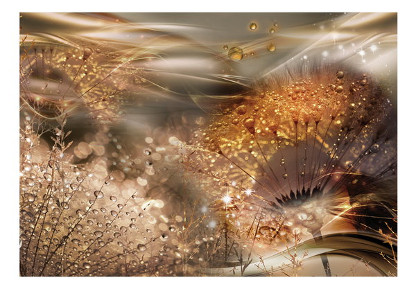 Selbstklebende Tapete 'Dandelions' World (Gold)'