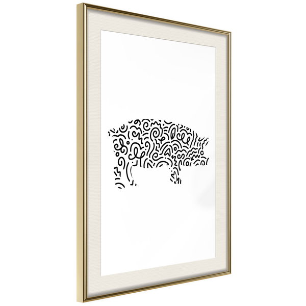 Poster 'Curly Pig'