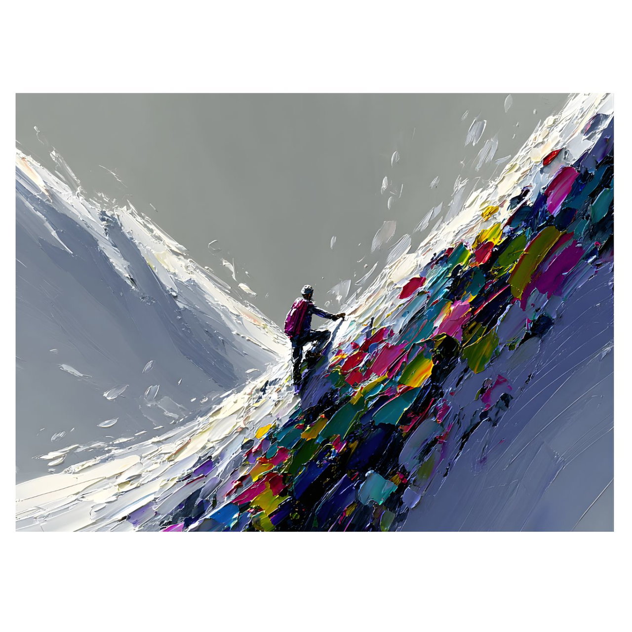 Handgeschilderd schilderij 'Steep Climb' | incl. certificaat van echtheid in de ruimte.