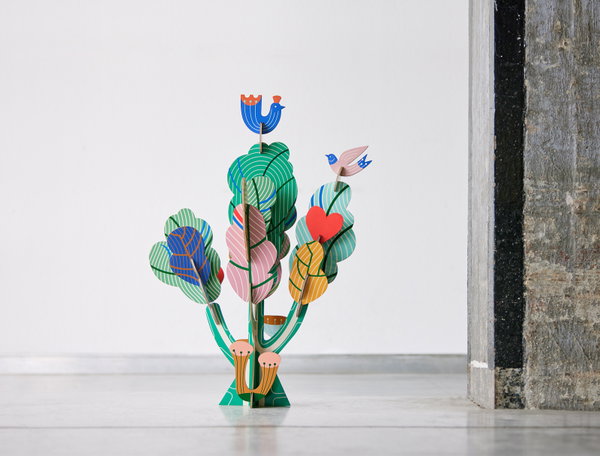 Paper Sculpture 'Colorful Tree Art'