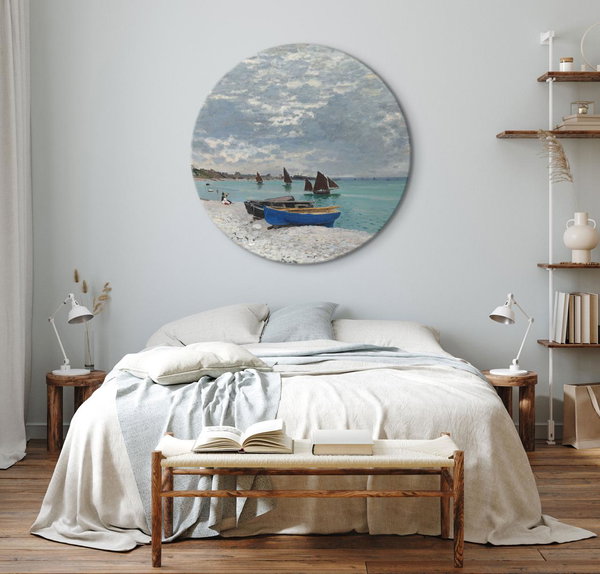 Rundes Bild 'Monet's Beach Boats'