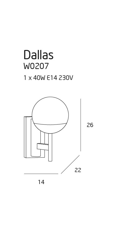 Wandleuchte 'Dallas 1'