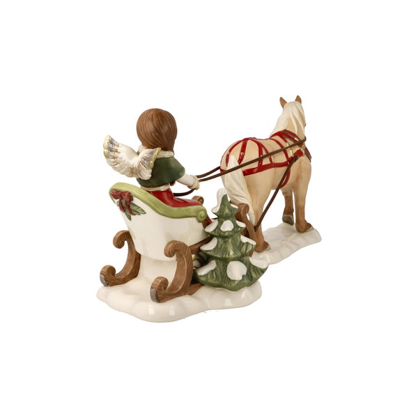 Figurine porcelaine 'Winter Sleigh Ride' de Goebel 13x17x37,5cm