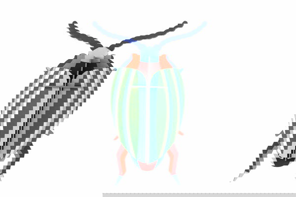 Sculptură de perete din carton 'Rainbow Beetle Decor'