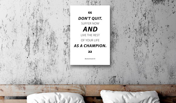 Kunstdruck auf Leinwand 'Quote - Muhammad Ali Vertical'