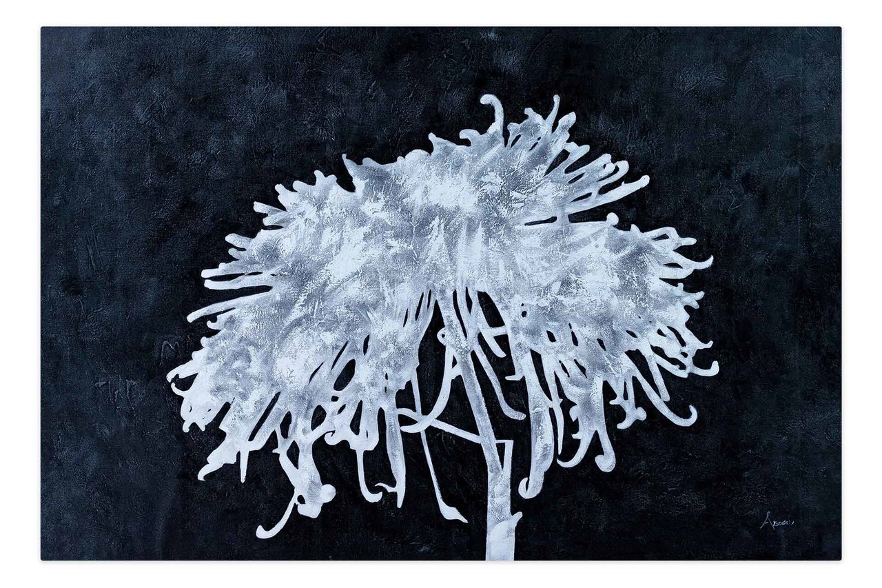 XXL Olieverf schilderijen 'Floral Illusion' | Handgeschilderd unicum komt in de ruimte goed tot zijn recht.
