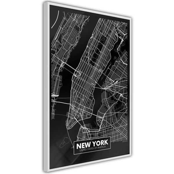 Poster 'City Map: New York (Dark)'