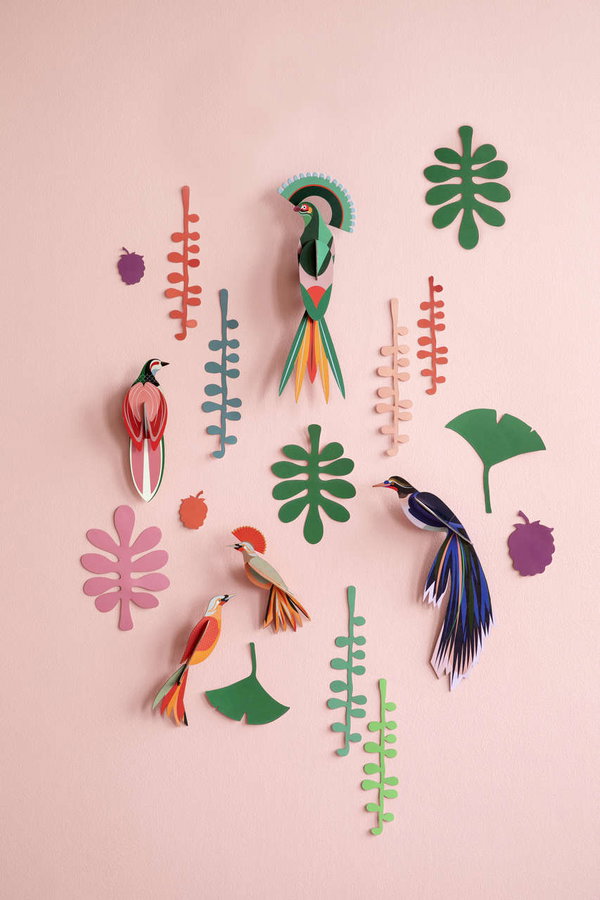 Karton skulptura za zid 'Bird Wall Art Set'
