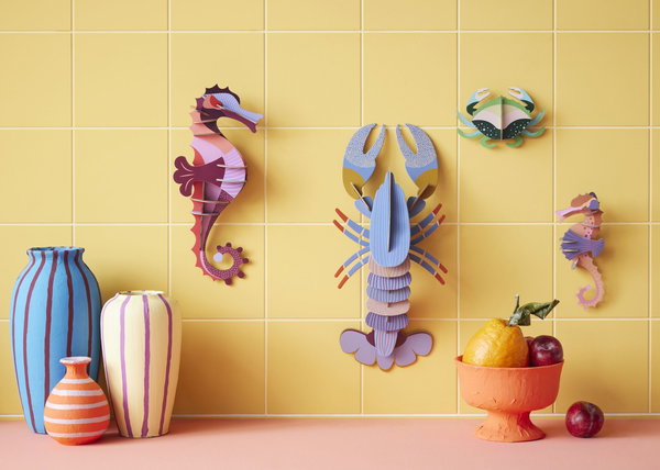 Wanddeko Papier 'Seepferdchen'