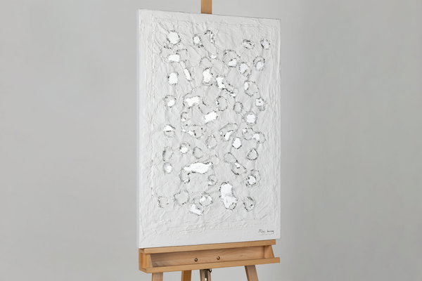 Handgeschilderd schilderij 'A silver Shimmer' 60x90cm | incl. certificaat van echtheid