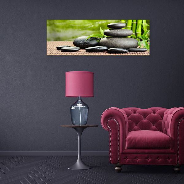 Kunstdruck auf Leinwand 'Zen Garden with Black Stones 1'