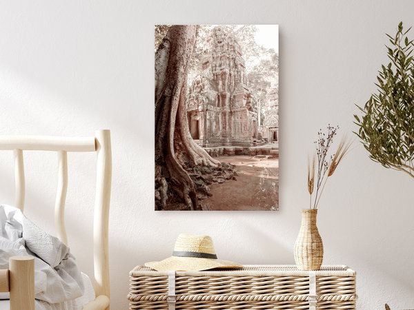 Kunstdruck auf Leinwand 'Ruins of Angkor Vertical'