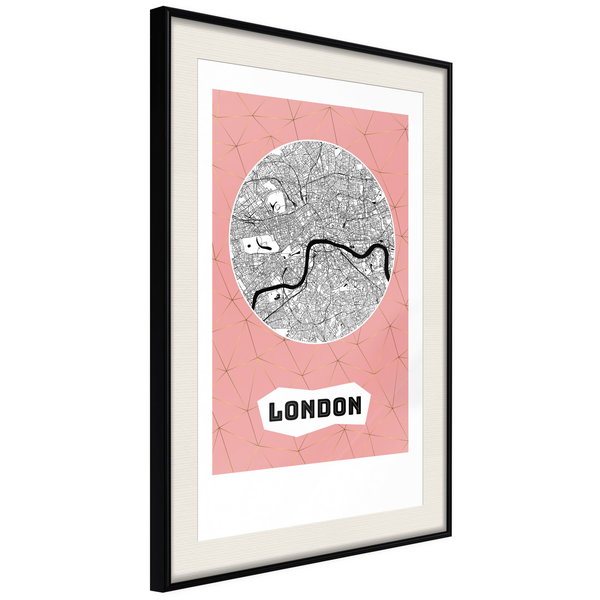Poster 'City map: London (Pink)'