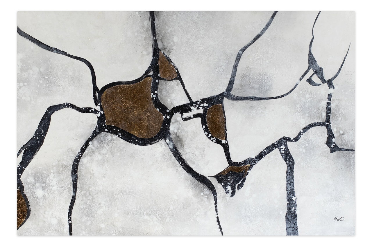 Olieverf schilderijen 'Magnificent Ice Floes' | Handgeschilderd unicum 180x120cm komt in de ruimte goed tot zijn recht.