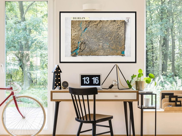 Poster 'Raised Relief Map: Berlin'