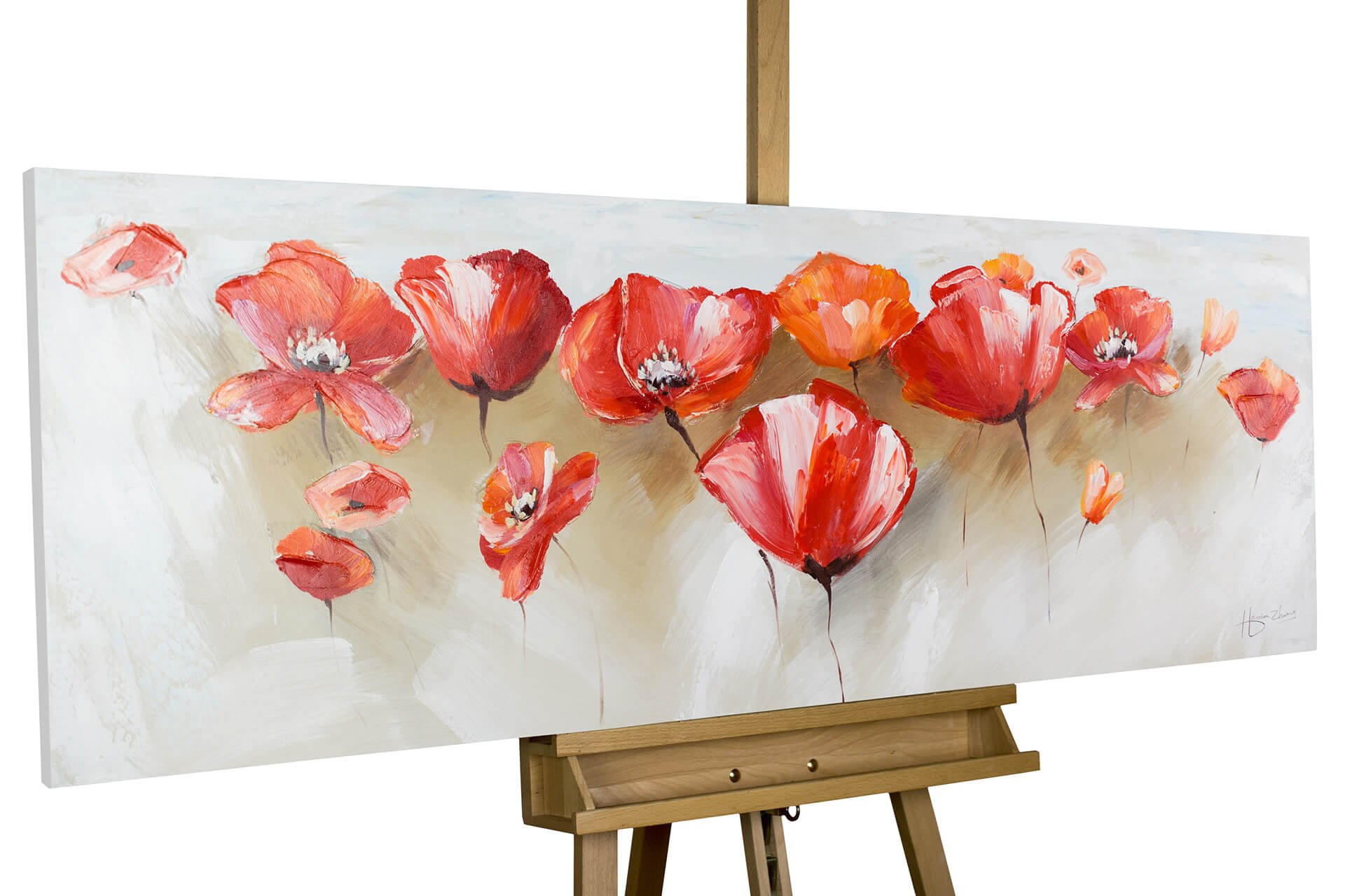 Acrylic painting poppy field flowers poppies | KunstLoft