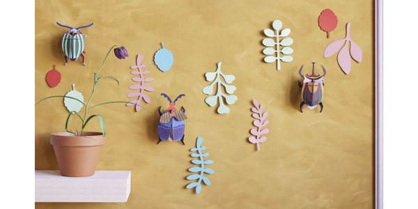 Wanddeko Papier 'Käfer-Set'