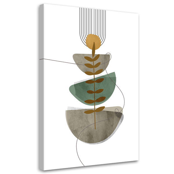 Stampa su tela 'Botanical Stacked Shapes'