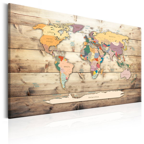 Kunstdruck auf Leinwand &#039;World Map: Colourful Continents&#039;