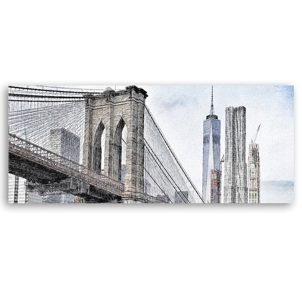 Kunstdruck auf Leinwand 'Brooklyn Bridge'
