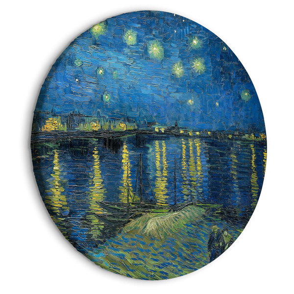 Tableau rond 'Gogh's Starry Rhone'
