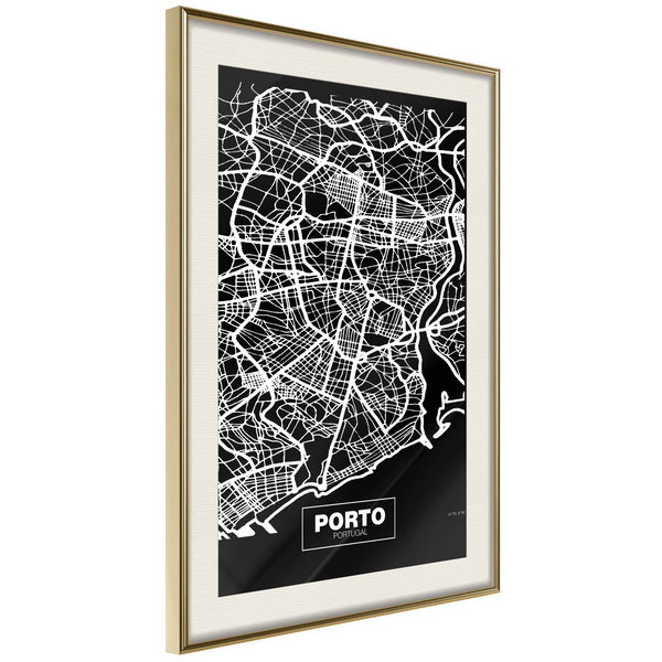 Poster 'City Map: Porto (Dark)'