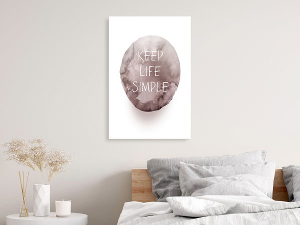 Kunstdruck auf Leinwand 'Keep Life Simple Vertical'