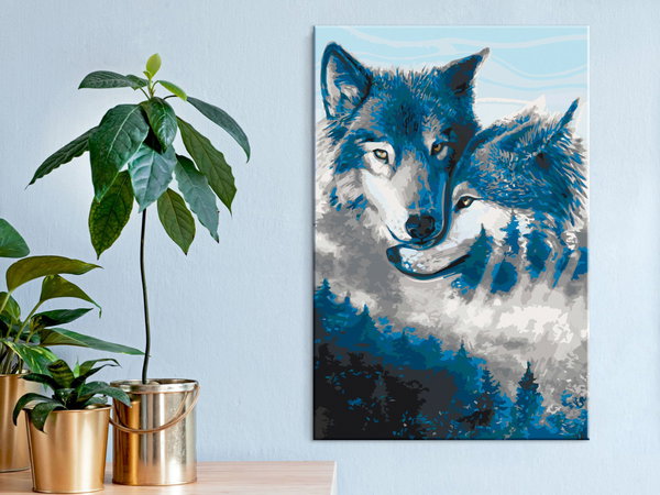Malen nach Zahlen für Erwachsene 'Wolves in Love'