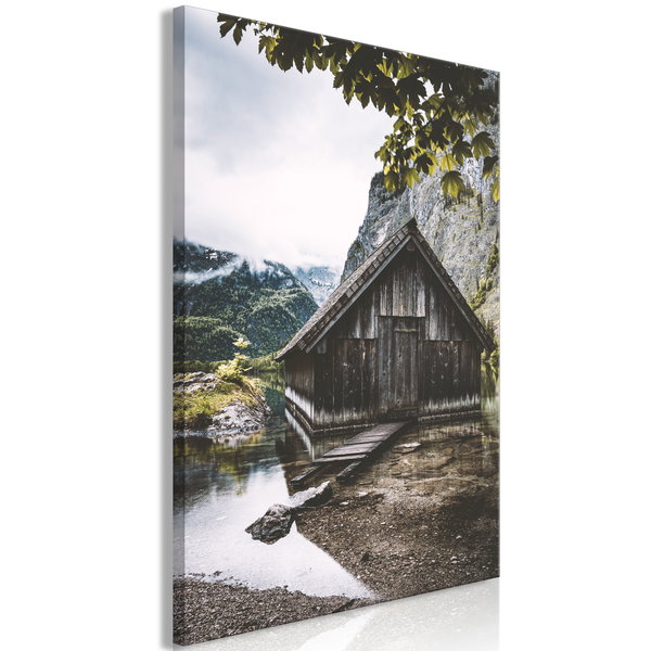 Kunstdruk op canvas 'House in the Mountains Vertical'