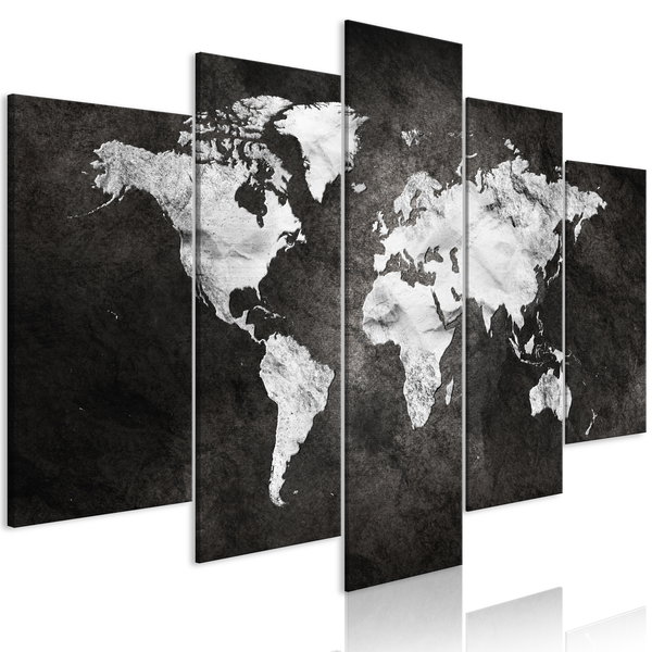 Kunstdruk op canvas 'Dark World (5 Parts) Wide'
