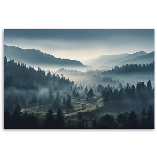 Kunstdruck auf Leinwand 'Misty Mountain Forest 2'
