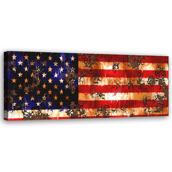 Kunstdruck auf Leinwand 'Rusty American Flag'