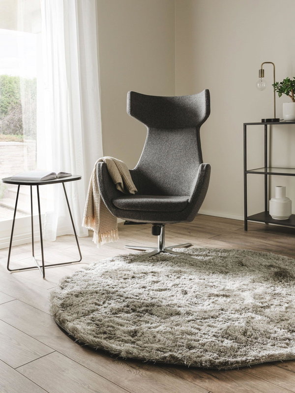 Design Hochflorteppich Whisper Grau