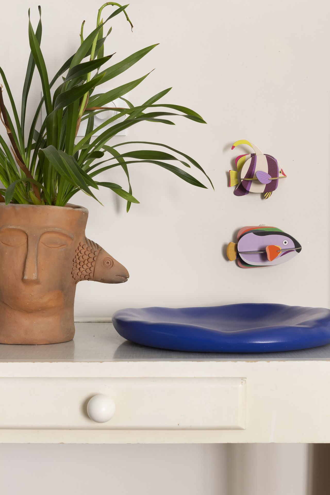 3D Wandobject gemaakt van karton 'Striped Angelfish'