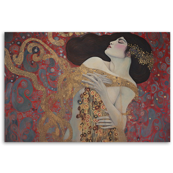 Canvas Poster 'Klimt's Passionate Embrace'