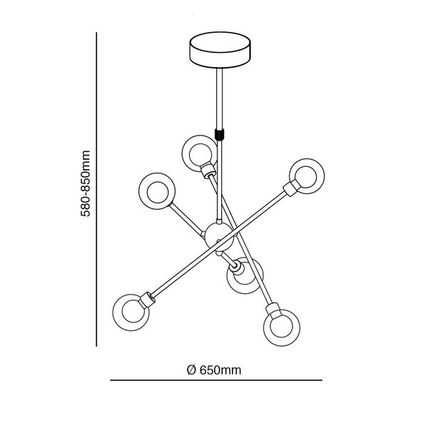 Deckenleuchte 'Globo 6'