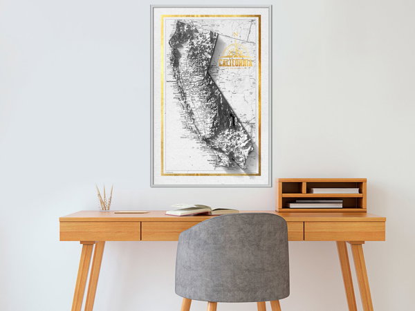 Poster 'Raised Relief Map: California'