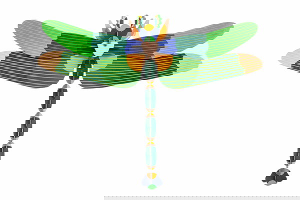 Sculptură de perete din carton 'Green Dragonfly Decor'