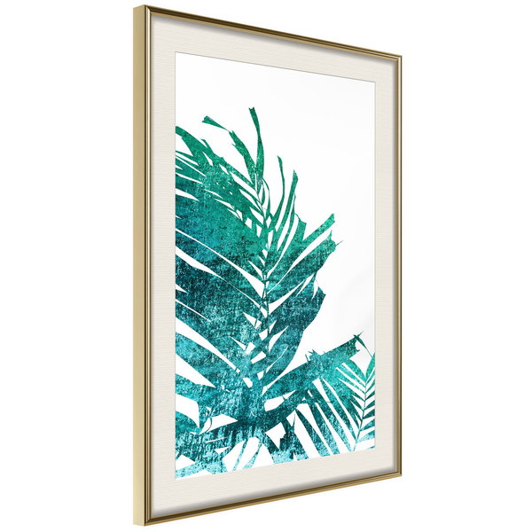 Poster 'Teal Palm on White Background'