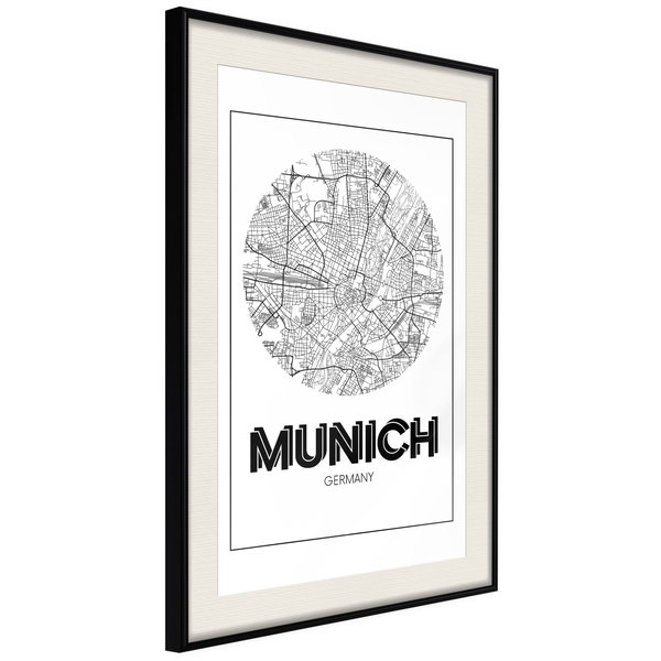 Poster 'City Map: Munich (Round)'